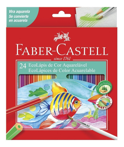 Lápis De Cor 24 Cores Aquarela Faber Castell