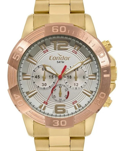 Relógio Condor Masculino Dourado Covd54az/4c Metal Misto