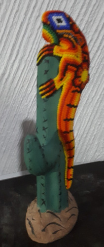 Artesania Huichol Iguana En Catus Original Nvo (Usado)