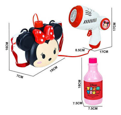 Lanzador De Burbujas Minnie Con Bolsa Para Niños