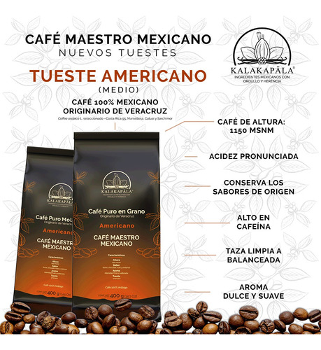 Café Tueste Americano En Grano 400 Gr