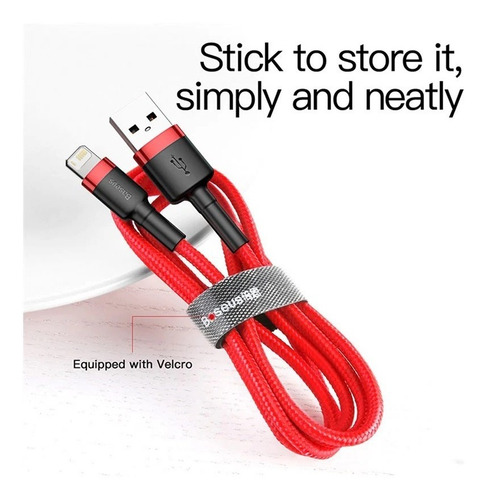 Imagen 4 de 4 de Cable Para iPhone Baseus Uso Rudo Extra Largo Reforzado 3m