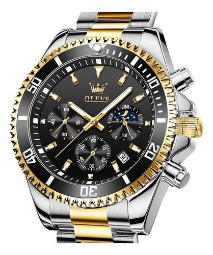 Olevs Relojes Para Hombre Cronógrafo De Cara Grande Relojes