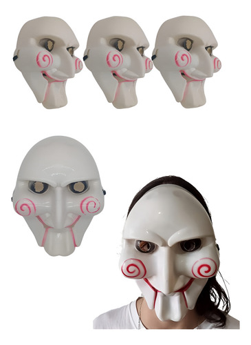 24 Mascaras Sencillas Saw Disfraz Halloween Fiesta Terror Color Blanco