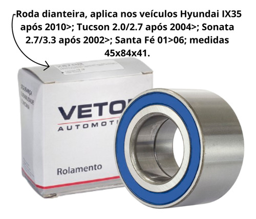 Rolamento Roda Dianteira Ix35 Tucson Creta Azera Sonata 3000