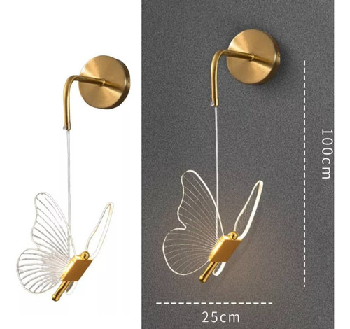 Lámpara De Pared Con Diseño De Mariposa Para Dormitorio