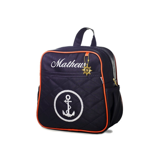 Mochila Bebê Infantil Enxoval Personalizada Marinheiro Luxo.