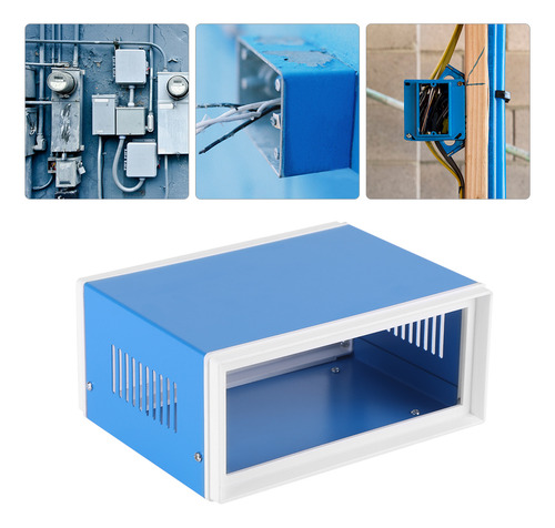 Caso De Projeto De Gabinete De Metal Azul 170* 130* 80mm Diy