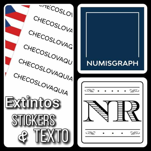 Rótulo Bandera + Texto - Numisgraph - Extintos - 8 Mm 