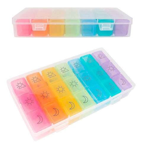 Imagen 6 de 10 de Pastillero 7 Dias Mañana Tarde Y Noche Organizador Full