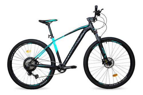 Mountain bike Optimus Tucana 2021 aro 29 M 12v freios de disco hidráulico câmbios Shimano cor azul-turquesa