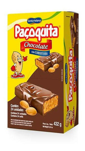 Paçoca Coberta Com Chocolate Paçoquita C/24x18g
