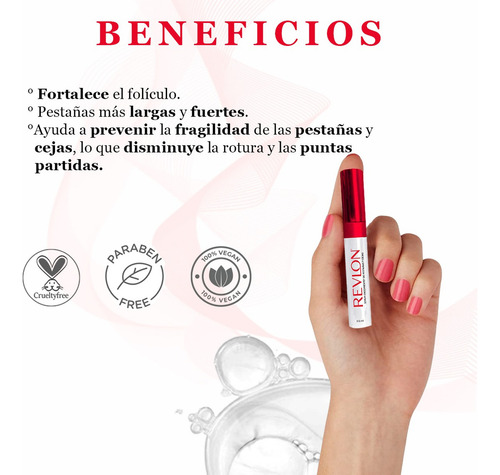 Serum Crecimiento Pestañas Y Cejas Revlon 100% Vegano 3.5 Ml