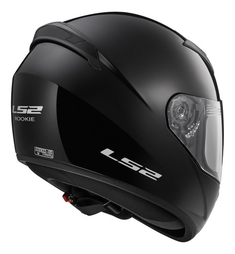 Imagen 3 de 3 de Casco para moto integral LS2 Rookie FF352 gloss black solid talle XL