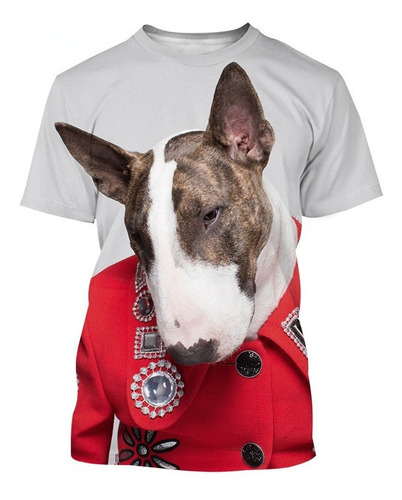 Camiseta De Hombre Fashion Bull Terrier Camiseta Estampada