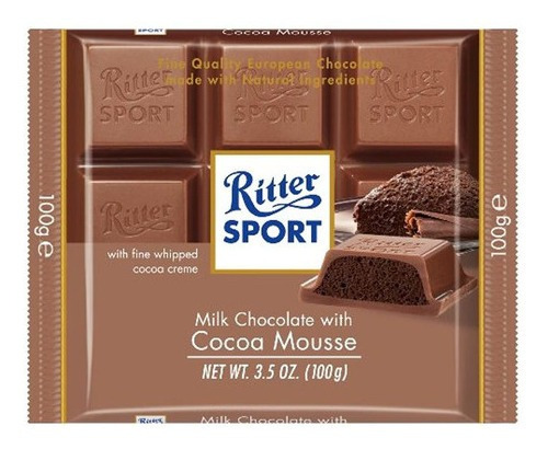 Ritter Sport Leche Mousse De Chocolate Con Cacao 3.5 Onzas