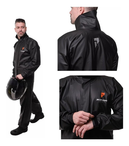 Capa De Chuva Pioneira Pvc Combate Gola Moto Chuva Tamanho G