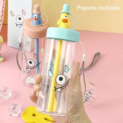 HUIN Botella de agua para la escuela, niños y niñas, botella de agua con  popote, sin BPA, reutilizab…Ver más HUIN Botella de agua para la escuela