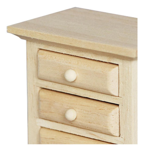 5 Mueble De Dormitorio A Escala De 1/12 Muebles De Madera En