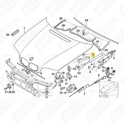 Imagem 6 de 6 de Amortecedor Do Capo Bmw E46 328i 1998 Original