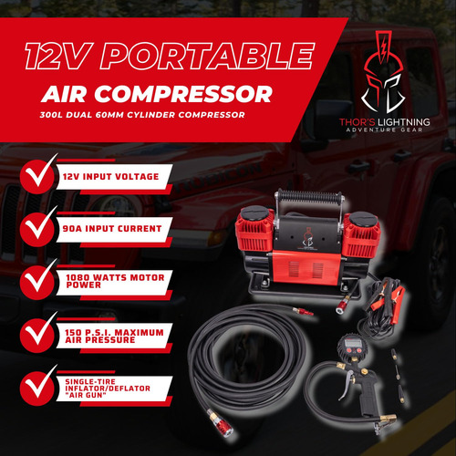 Compresor De Aire Thor Lightning Bolt 12v 10.6 Cfm