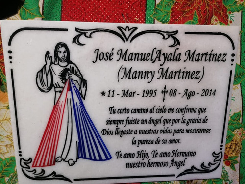 Placa Funeraria Grabada.