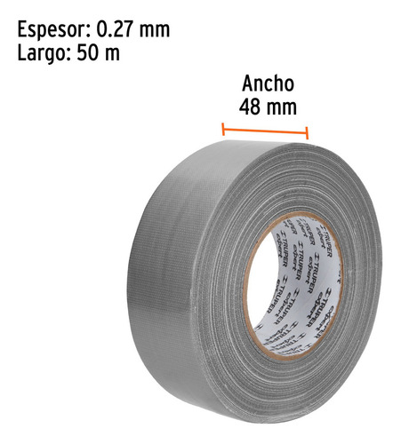 Caja Con 4 Cinta Para Ducto 50m X 48mm, Espesor 0.27mm, Expe