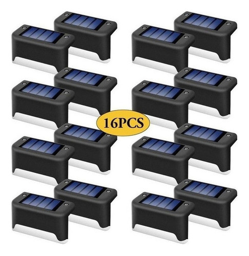 16pcs Lámpara Solar Led Camino Escalera Luz De Pared Al Aire