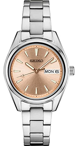 Reloj Seiko Essential Ss Peach Dial Para Mujer