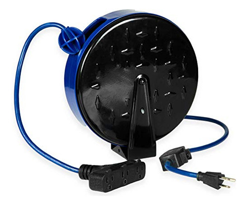 30 Foot Retractable Extension Cord Reel With Breaker Sw...