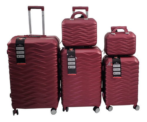 Set 5 Maletas De Viaje Travel Republic Trab5pr-05 Vino