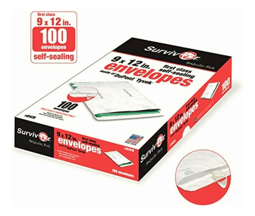 Survivor R1470 Tyvek Usps Sobres De Primera Clase, 9 X 12,