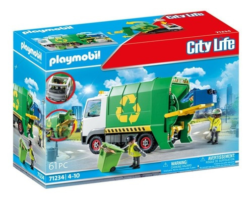 Playmobil City Life Camión De Reciclaje Pm71234