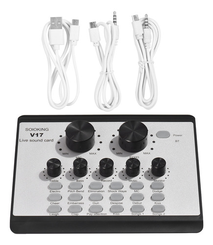 Tarjeta De Sonido En Vivo V17 Bt Mini Sound Mixer Multifunci