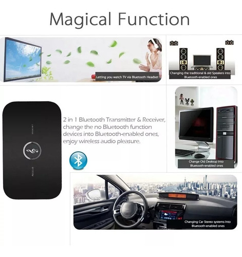 Imagen 9 de 10 de Transmisor Y Receptor De Audio 2 En 1 Bluetooth V4.0 Rt-b6