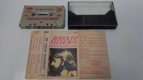 Cassette Rodolfo Mederos Generación Cero 1977 Zona Caballito
