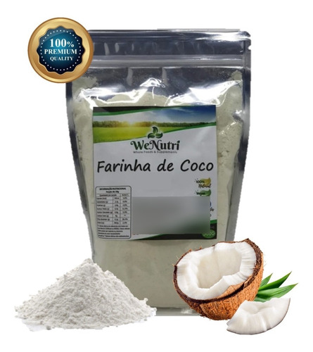 Farinha De Coco Branca Premium 1kg Wenutri Full