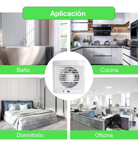 Pack 2 Extractor Aire 4 Pulgada Drl Cuadrado Baño Cocina Sec