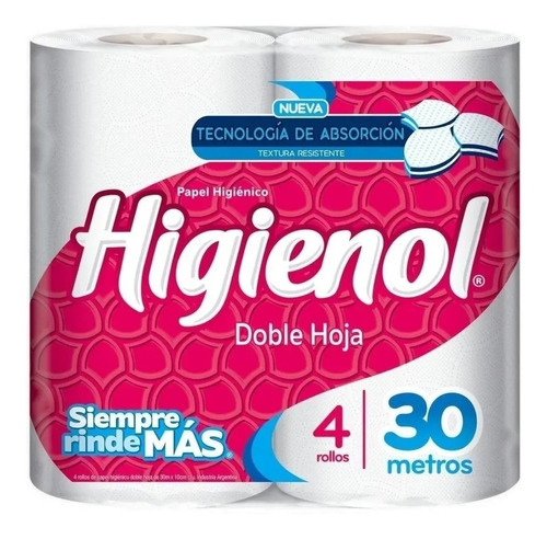 Papel Higiénico Higienol Doble Hoja 30 m De 4 u