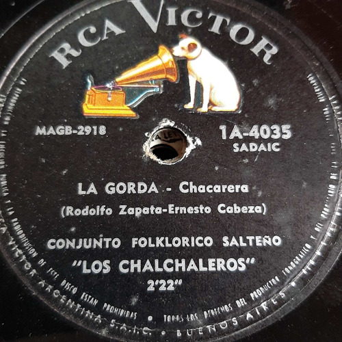 Pasta Los Chalchaleros Conj Folklor Salteño Rca Victor C393