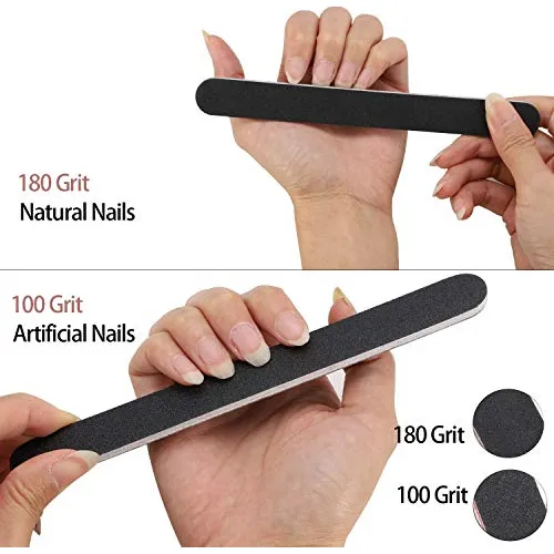 100 Limas De Uñas Para Uñas Acrílicas, Grano 100/180, Doble