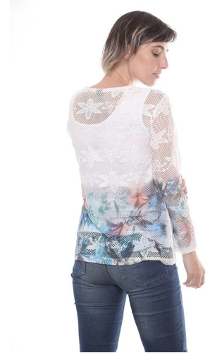 Imagen 7 de 9 de Remera Manga Larga Calada Sublimada Mujer Art 2430