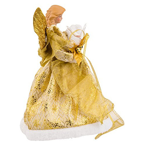 Kurt Adler Ul 10light Vestido De Oro De 12 Pulgadas Angel Tr