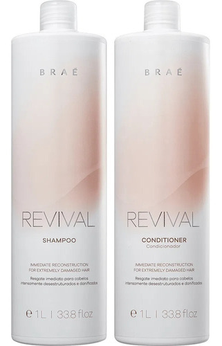  Kit Shampoo E Condicionador 1l Revival Braé Profissional
