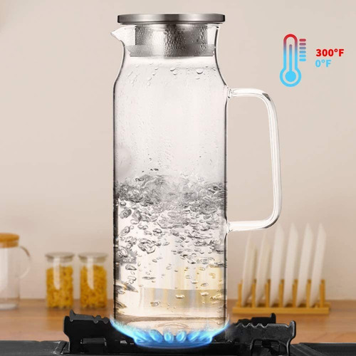 Jarra De Vidrio Con Tapa Y Mango, Pozo De Agua De 50 Oz/1500