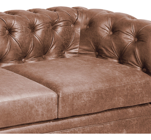 Sofa Florencia 3 Cuerpos Cuero Colorado - Latam Home