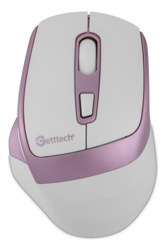 Mouse Ergonómico Getttech 1600dpi Óptico Bluetooth 2.4g Rosa