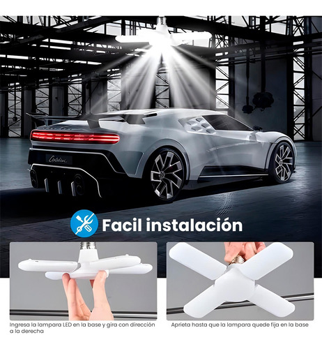 Bombilla Led Foco 36w 4 Hojas Luz Blanca, Para Hogar, Luz Blanco Frío