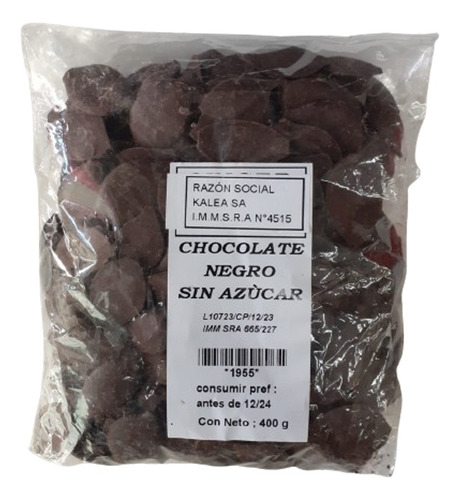 Chocolate Sin Azúcar Negro 400 G