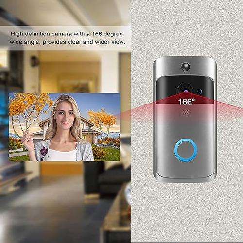 Cámara Con Timbre De Vídeo Wifi, Inalámbrica Inteom Para Ho